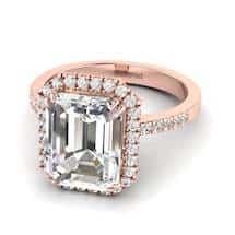 Rose Gold Emerald Cut Diamond Engagement Ring Apex