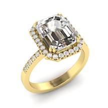 Yellow Gold Emerald Cut Diamond Engagement Ring Apex