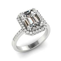 Platinum Emerald Cut Diamond Engagement Ring Apex