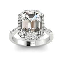 Platinum Emerald Cut Diamond Engagement Ring Apex