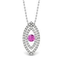 Pink Sapphire White Gold Fine Gemstone Necklace Horus