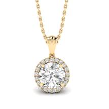 Diamond Yellow Gold Fine Gemstone Necklace Juliet