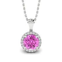 Pink Sapphire White Gold Fine Gemstone Necklace Juliet