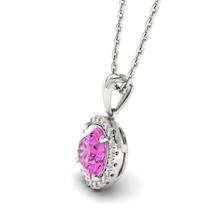 Pink Sapphire White Gold Fine Gemstone Necklace Juliet