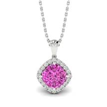 Pink Sapphire White Gold Fine Gemstone Necklace Levin