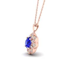 Blue Sapphire Rose Gold Fine Gemstone Necklace Santorini