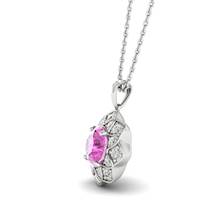 Pink Sapphire White Gold Fine Gemstone Necklace Santorini
