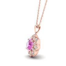 Pink Sapphire Rose Gold Fine Gemstone Necklace Santorini