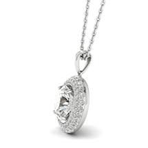 Diamond White Gold Fine Gemstone Necklace Aura