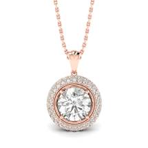 Diamond Rose Gold Fine Gemstone Necklace Aura