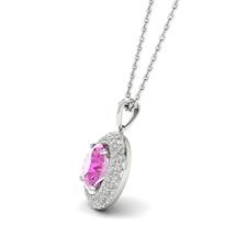 Pink Sapphire White Gold Fine Gemstone Necklace Aura
