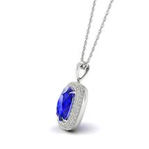 Blue Sapphire White Gold Fine Gemstone Necklace Milky Way