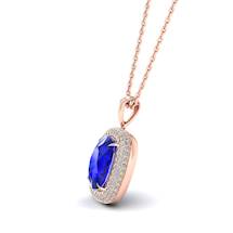 Blue Sapphire Rose Gold Fine Gemstone Necklace Milky Way