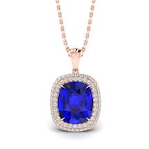 Blue Sapphire Rose Gold Fine Gemstone Necklace Milky Way