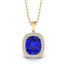 Blue Sapphire Yellow Gold Fine Gemstone Necklace Milky Way