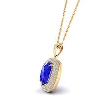 Blue Sapphire Yellow Gold Fine Gemstone Necklace Milky Way