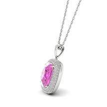 Pink Sapphire White Gold Fine Gemstone Necklace Milky Way