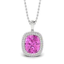 Pink Sapphire White Gold Fine Gemstone Necklace Milky Way
