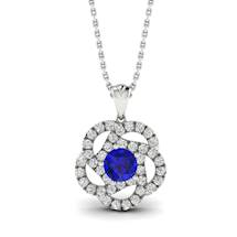 Blue Sapphire White Gold Fine Gemstone Necklace Dreamtime