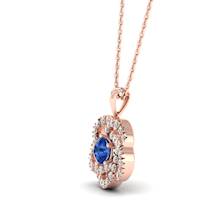 Blue Sapphire Rose Gold Fine Gemstone Necklace Dreamtime