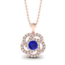 Blue Sapphire Rose Gold Fine Gemstone Necklace Dreamtime