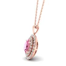 Pink Sapphire Rose Gold Fine Gemstone Necklace Corona