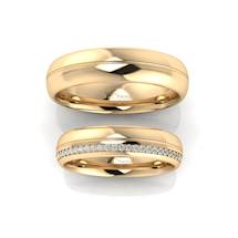 Yellow Gold Wedding Ring Set Santiago