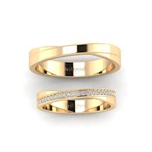 Yellow Gold Wedding Ring Set Celeste