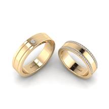 Yellow Gold Wedding Ring Set Calahan