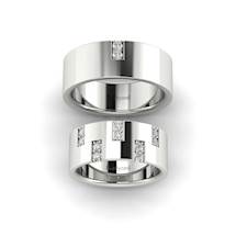 White Gold Wedding Ring Set Aida