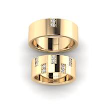 Yellow Gold Wedding Ring Set Aida