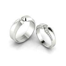 White Gold Wedding Ring Set Evy