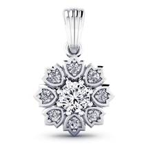 Swarovski Crystal Silver Necklace Pendant with Sunflower Design