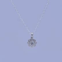 Swarovski Crystal Silver Necklace Pendant with Sunflower Design