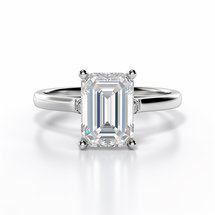 Emerald cut diamond solitaire engagement ring Theodora