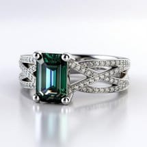 Multi Shank Green Sapphire Engagement Ring 2.0ct Theodora