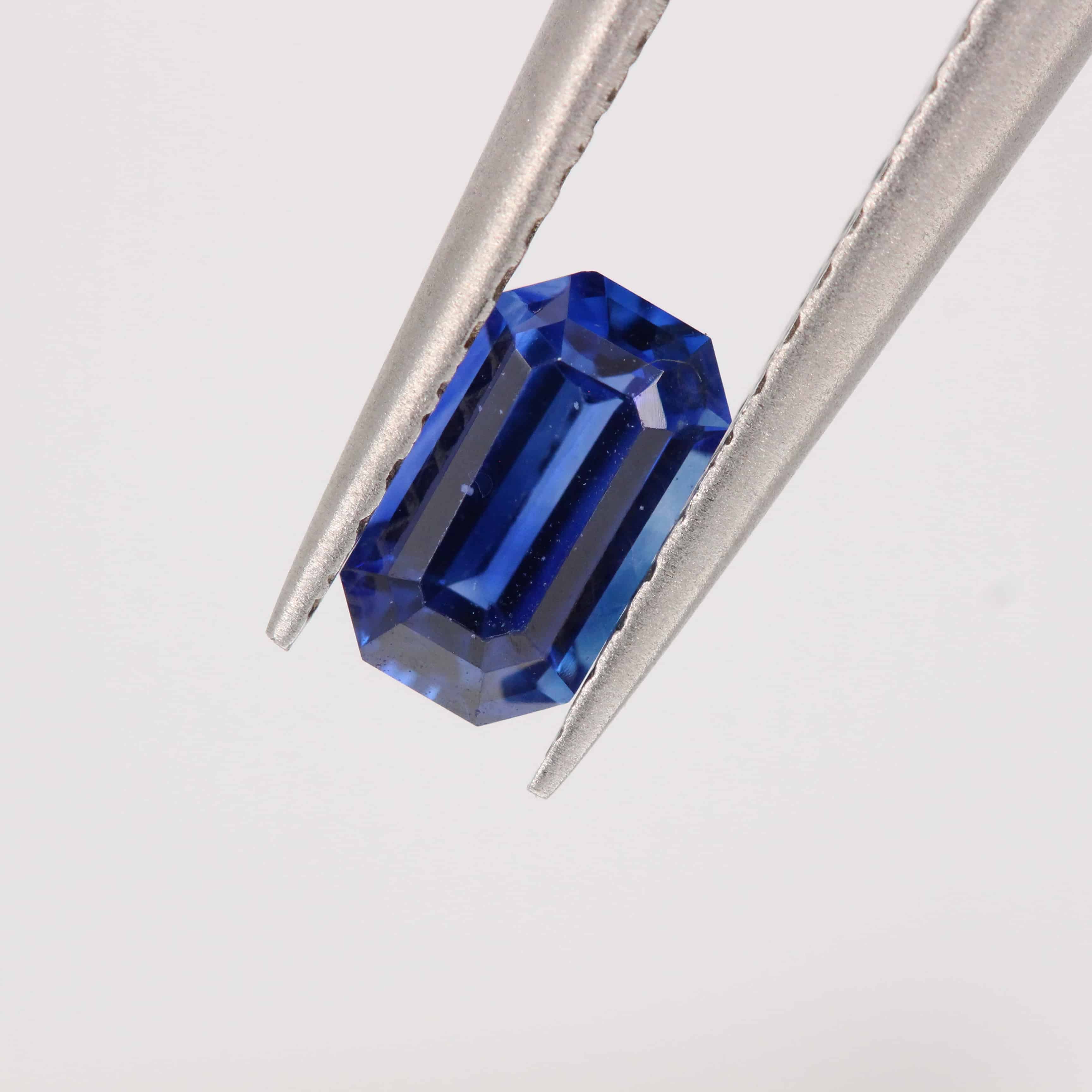 Royal blue sapphire 0.65ct octagon shape gemstone