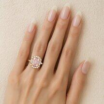 Padparadscha Sapphire Engagement Ring in Rose Gold The Seraphina Ring