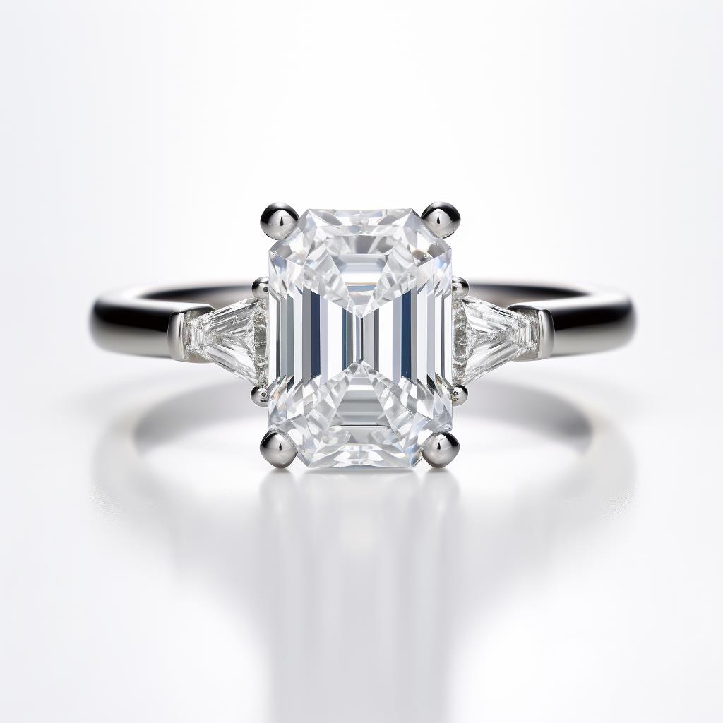 Diamond emerald cut engagement ring Melinda