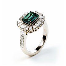 Modern Halo Style Green Sapphire Engagement Ring 2.0ct Ophelia