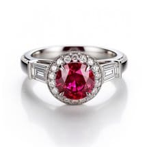 Art Deco Inspired Pigeon Blood Red Ruby Engagement 0.6ct Evangelina