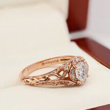 Diamond Rose Gold Vintage Engagement Ring Country Road