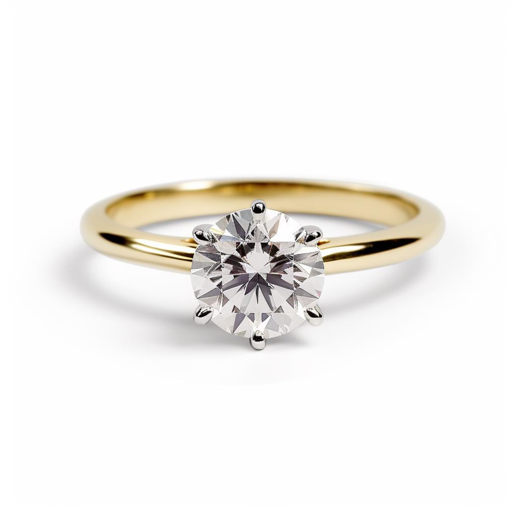 Classic solitaire diamond engagement Ring Galina