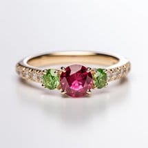 Yellow Gold Multi Stone Ring Engagement Ring 0.6ct Thalia