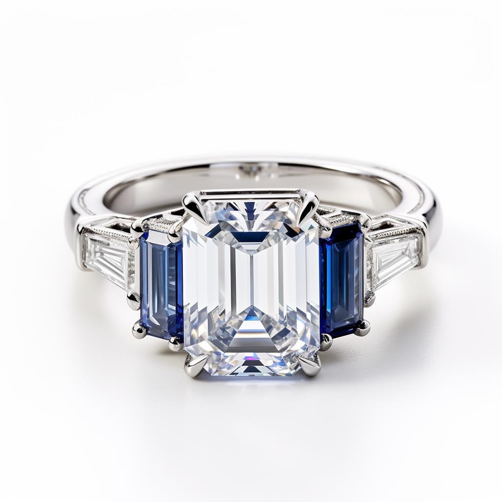Emerald cut diamond engagement ring Edana