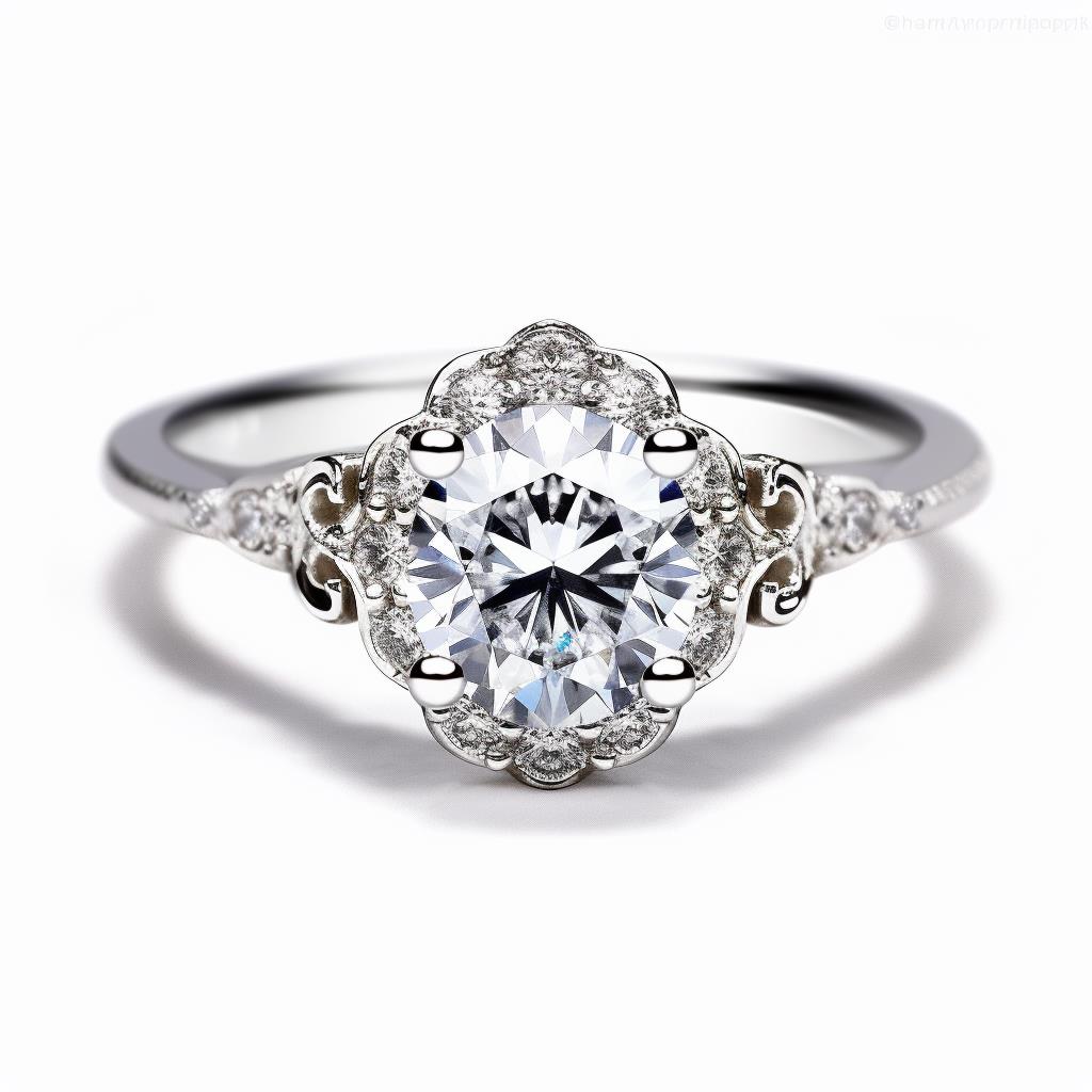 Diamond filigree engagement ring Ionia