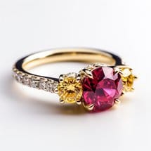 Multi Stone Pigeon Blood Red Ruby Engagement 0.6ct Calista