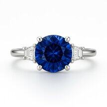 blue sapphire engagement ring with bold centre stone