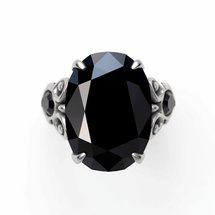 unique black sapphire engagement ring with prominent centre stone