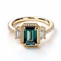 Bold Green Sapphire Multi-Stone Engagement Ring 2.0ct Hestia